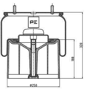 PE AUTOMOTIVE dėklas, pneumatinė pakaba 084.084-73A